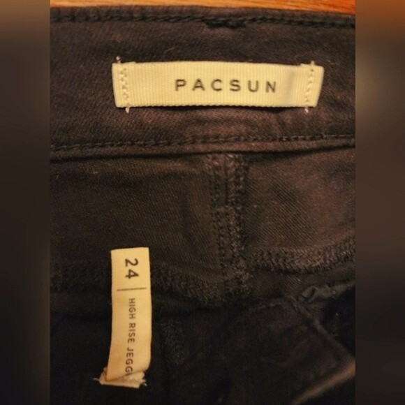 🎁PacSun High-Rise, Black, Ripped, 90's Skinny Jeans- Size 24 Juniors - Picture 5 of 8